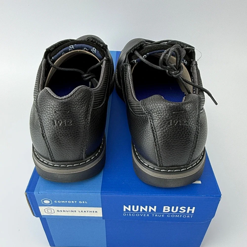 Nunn Bush Bayridge PT OX Leather Plain Toe Oxford Shoes Mens 8.5 M Black NIB